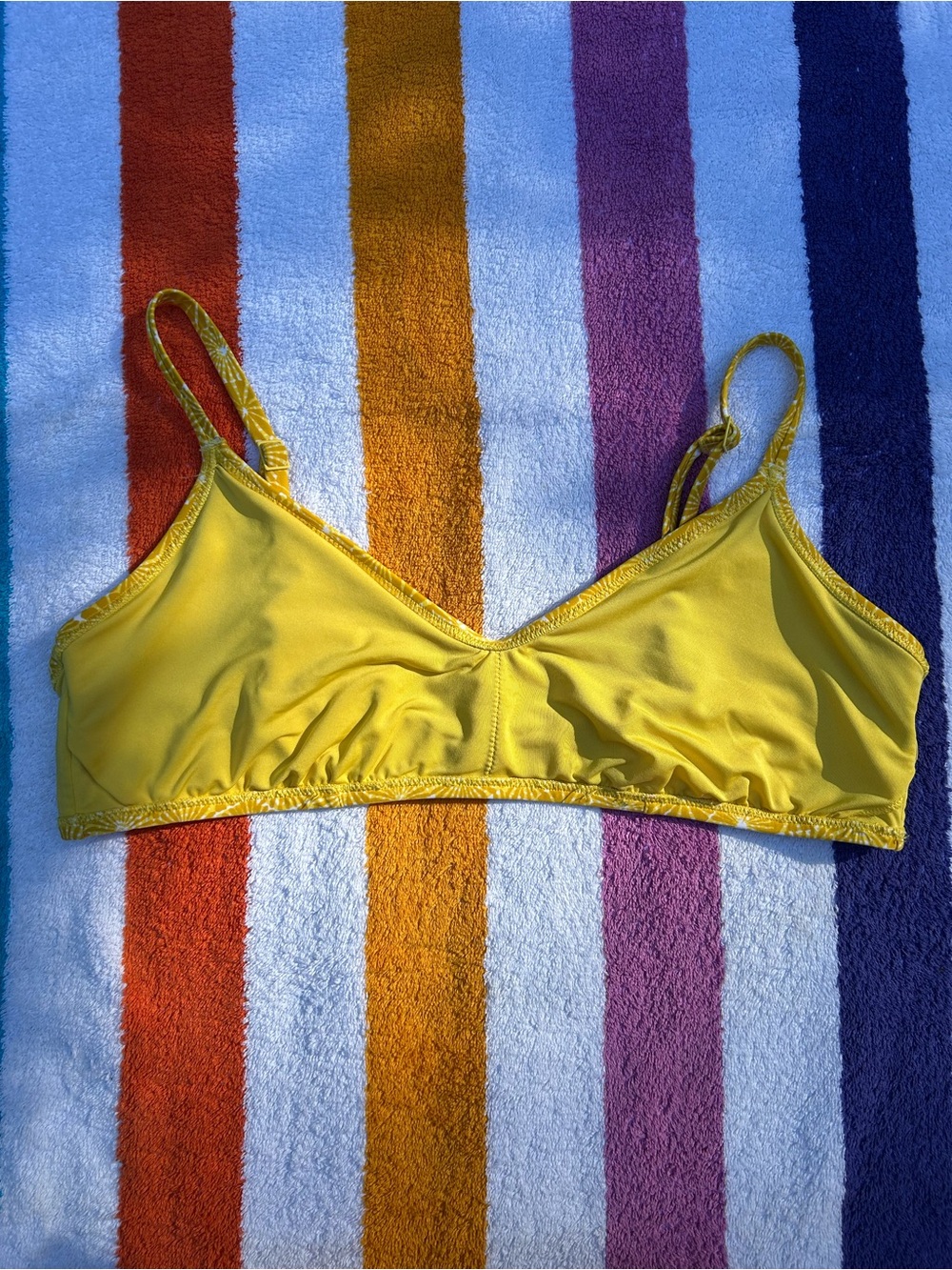 Aerie ‘Yellow Shock’ V Scoop Bikini Top ONLY | Size XL - Picture 3 of 10